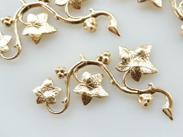 画像3: USA真鍮製スタンピング　アイビー【ラージ】1個 (3)