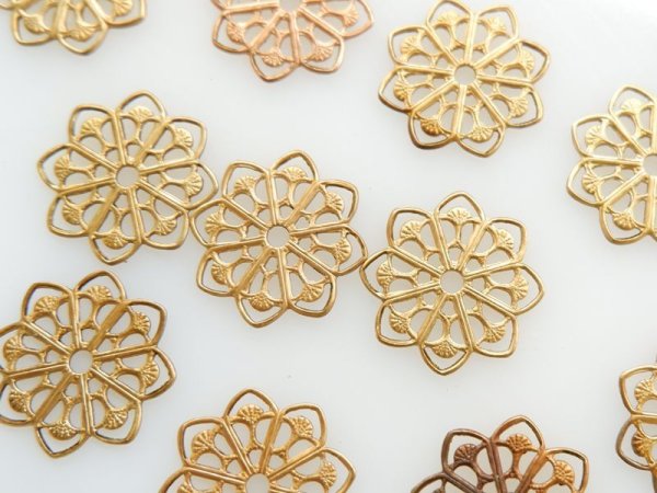 画像2: ヴィンテージUSA真鍮製 　20ミリ・フィリグリー　2個 (2)