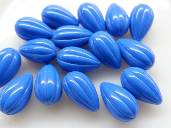 画像2: ドイツヴィンテージ　ルーサイト製　しずく型大きめビーズ【ブルー】2個 (2)