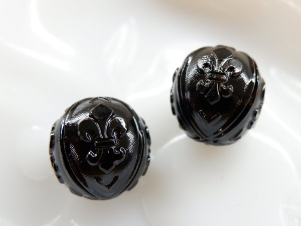 画像6: 訳あり特価　フランスヴィンテージ・フルールドリス・ラウンドパーツ　直径23ミリ　2個 (6)