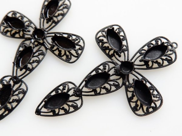 画像3: ミリアムハスケル　デッドストック　ブラック　クロスフィリグリー・ブラックB　1個 (3)