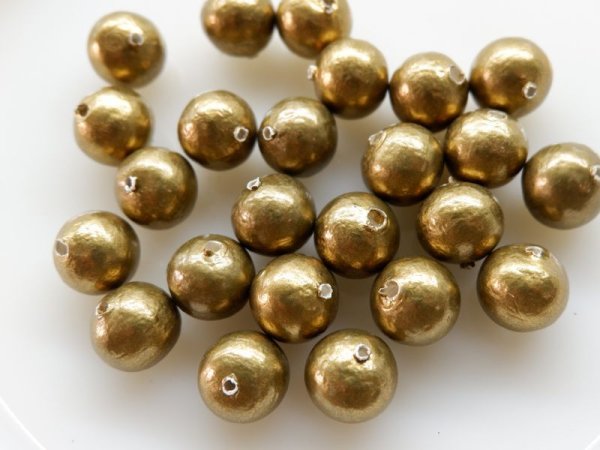 画像3: ドイツのコットンパール【ラウンド・ブロンズ13.5ミリ】6個　ペーパーマッシュ　　　　　 (3)