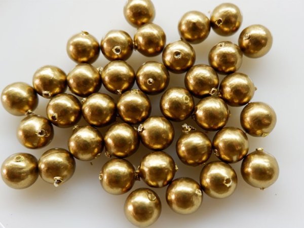 画像2: ドイツのコットンパール【ラウンド・ブロンズ11ミリ】8個　ペーパーマッシュ　　　　　 (2)