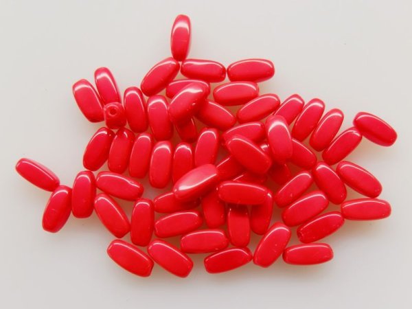 画像2: ドイツヴィンテージ？ガラスビーズ【オブロング・レッド8ミリ】55粒 (2)