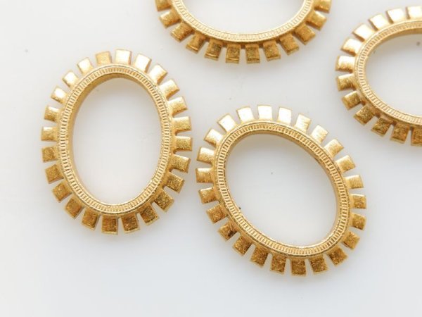 画像2: ミリアムハスケル　ヴィンテージ・ディッチフレーム【マットゴールド・スモール】1個　　オーバル　リング (2)