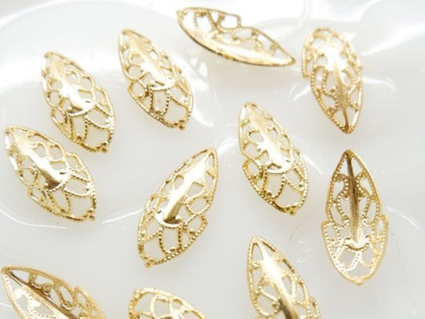 画像2: USA真鍮製【スモール・ワンペタル・フィリグリー】2個 (2)