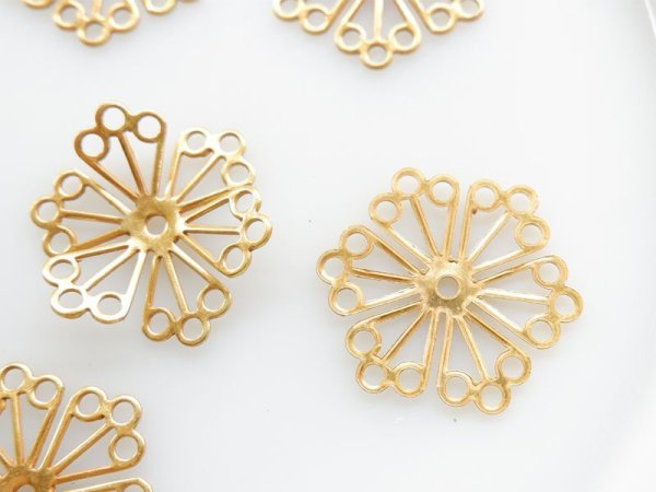 画像2: USAヴィンテージ　ゴールドメッキ　ホールフィリグリー　ミリアムハスケル　2個 (2)