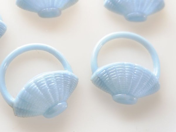 画像2: ジャパンヴィンテージ・プラスチック・フラワーバスケット【ブルー】2個 (2)