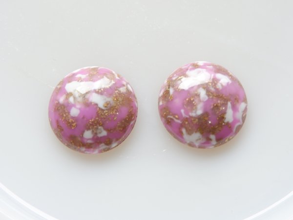 画像2: ドイツヴィンテージのカボション【ローズモザイク】 2個　26mm (2)
