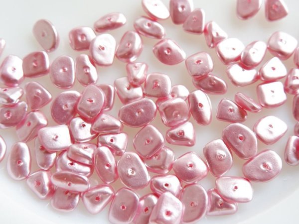 画像4: ヴィンテージ 平らなミックスパールビーズ【ピンク】50個  (4)