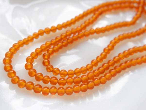 画像3: ジャパンヴィンテージ  ラウンドガラスビーズ【トパーズ4ミリ】 約190粒 (3)