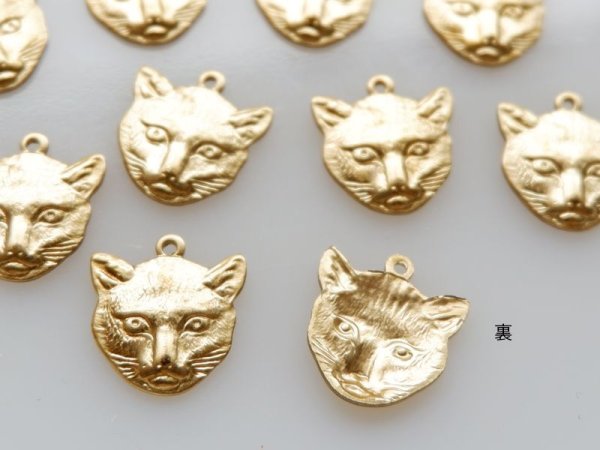 画像4: USA真鍮製　ネコのチャーム【B】2個 (4)