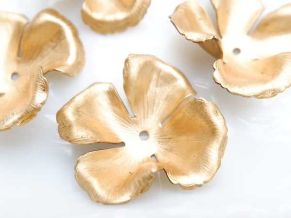 画像2: USA真鍮製スタッカブル・フラワーパーツ【特大-4ペタル】　1個 (2)