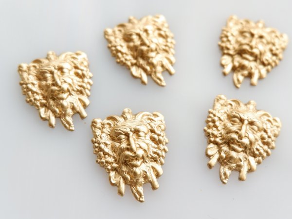 画像2: USA真鍮製　グリーンマン　2個 (2)