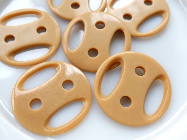 画像2: USAヴィンテージ　ベークライトのベルトバックル【ベージュ・フェイス】1個 (2)