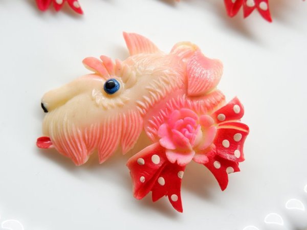 画像3: ジャパンヴィンテージ・オキュパイドジャパン　スコティッシュ・テリアのセルロイドブローチ54ミリ　1個　宅急便利用 (3)