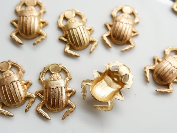 画像2: USAヴィンテージ真鍮製　スカラベ小　2個 (2)