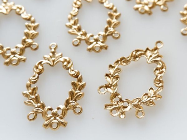 画像2: アメリカ製 真鍮(ブラス) ぶら下がりリースドロップ 2個 (2)