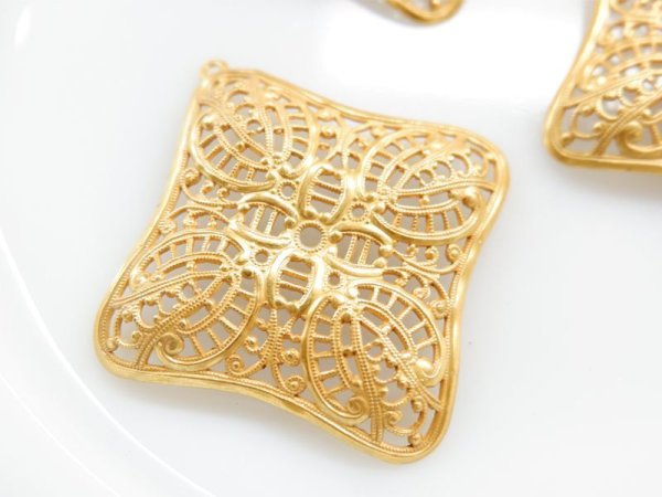 画像3: ミリアムハスケル　ロシアンゴールド　スクエア・1ループフィリグリー41ミリ　1個 (3)