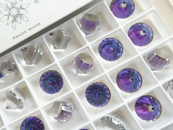 画像3: ヴィンテージスワロフスキー#4866【ヘリオトロープ・ルーレット】カボション14ミリ　1個 (3)