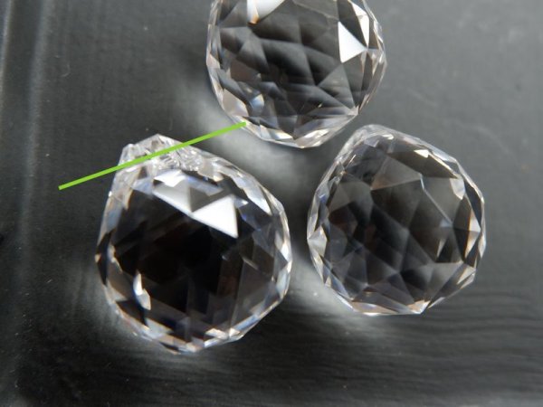 画像2: アズフール社クリスタルガラスビーズ　ラウンドドロップ【B】1個　シャンデリアパーツ　サンキャッチャー (2)