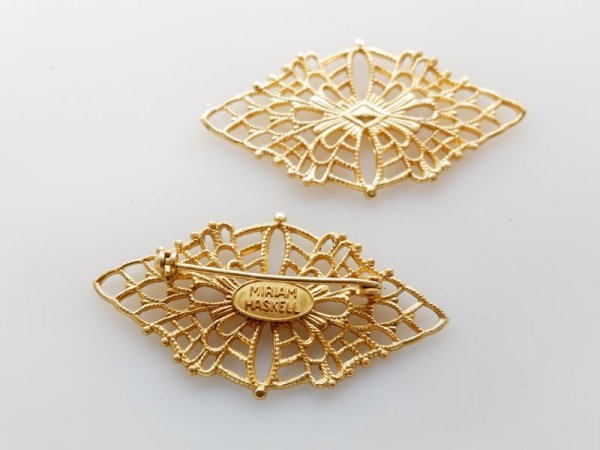 画像4: ミリアムハスケル　【刻印あり　菱形ブローチセット】ハスケルパーツ　1個　0328 (4)