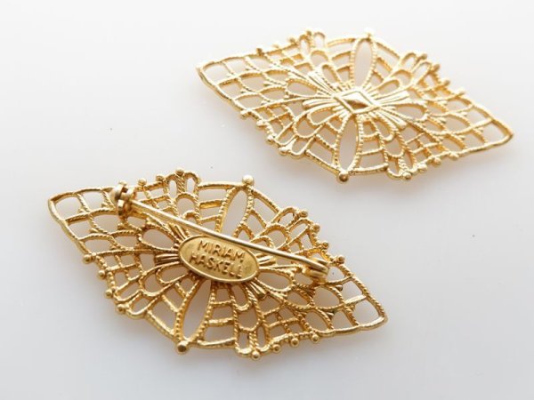 画像2: ミリアムハスケル　【刻印あり　菱形ブローチセット】ハスケルパーツ　1個　0328 (2)