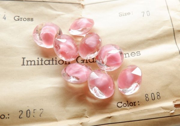 画像2: ドイツヴィンテージ・ギブレラインストーン【 ss70 ピンク×クリアー】2個 (2)