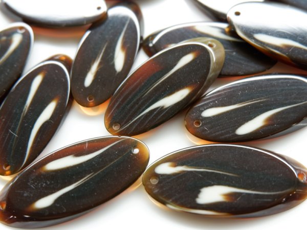 画像3: ドイツヴィンテージ・ガラリス【D柄　チョコ】ドロップ　　ビーズ (3)