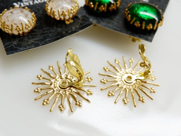 画像3: 当店加工　USA真鍮製　バロックパール用イヤリングベース【S】　1ペア　　スノーフレーク (3)