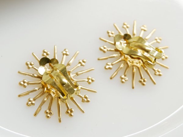 画像2: 当店加工　USA真鍮製　バロックパール用イヤリングベース【S】　1ペア　　スノーフレーク (2)