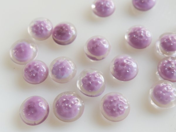 画像2: チェリーブランド　バロックガラスカボション【パープルインクリアー12ミリ】2個 (2)