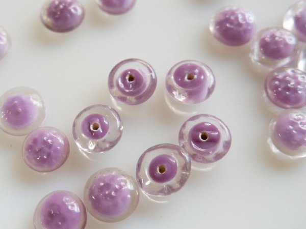 画像4: チェリーブランド　バロックガラスカボション【パープルインクリアー12ミリ】2個 (4)