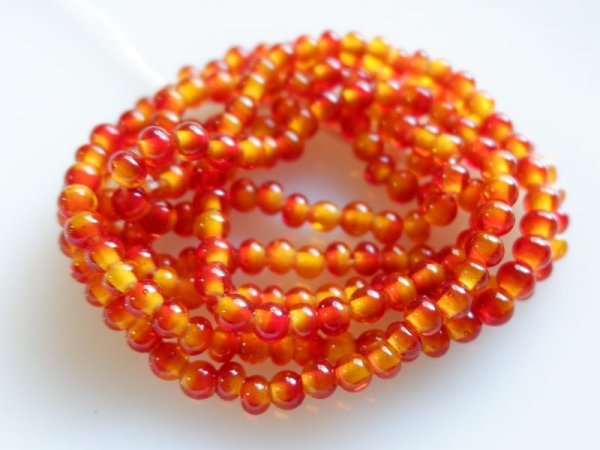画像2: ジャパンヴィンテージ・カドミウムガラス・ビーズ【トパーズ＆ルビー】約190粒 (2)