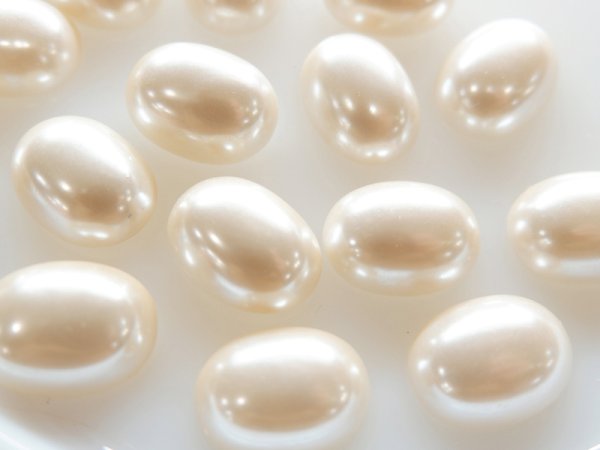 画像2: ジャパンヴィンテージ・パールカボション【オーバル18×13mm】2個 (2)