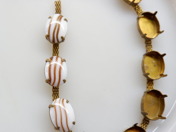 画像3: ヴィンテージ・セッティング×メッシュチェーン【オーバル18×13ミリ】10セッティング分 (3)