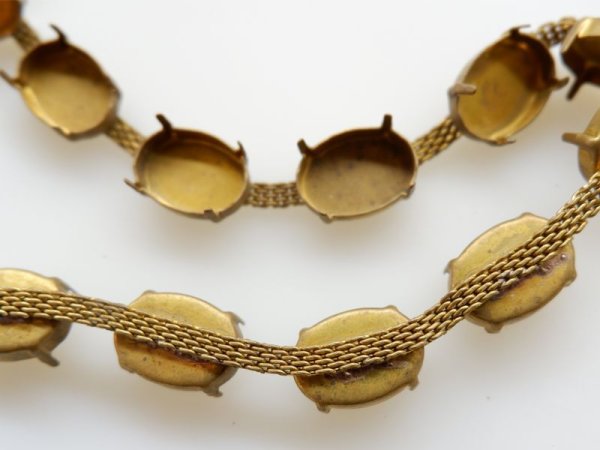 画像2: ヴィンテージ・セッティング×メッシュチェーン【オーバル18×13ミリ】10セッティング分 (2)