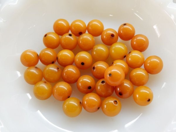画像2: フランスヴィンテージ・ベークライトビーズ【ライトアンバー・11.5ミリ】 (2)