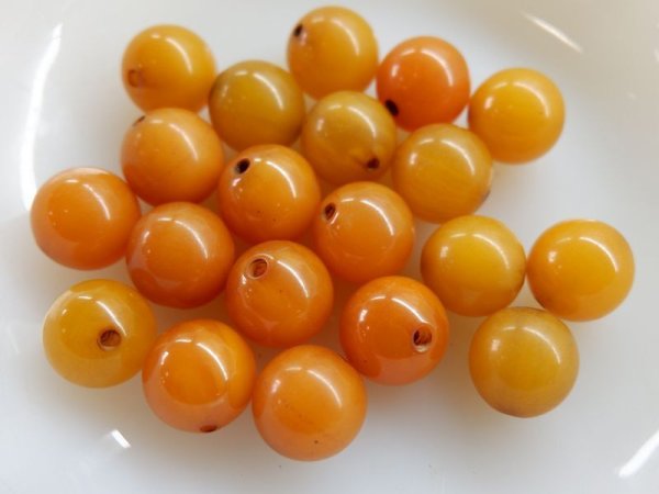 画像2: フランスヴィンテージ・ベークライトビーズ【ライトアンバー・13.5ミリ】 (2)