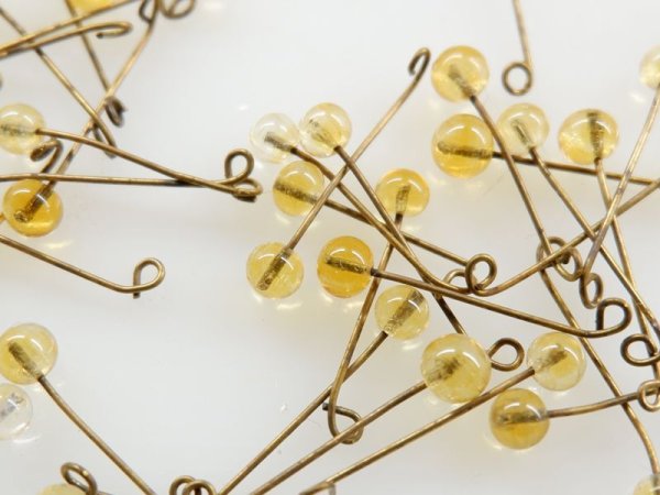 画像3: ジャパンヴィンテージ・ヘッドピン　チェリーブランド【トパーズ4ミリ】20本 (3)