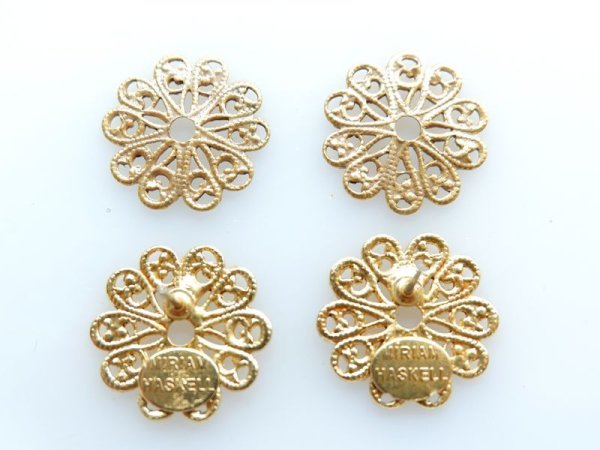 画像3: ミリアムハスケルデッドストック【バックスタンプ有　フィリグリー・ピアス金具セット】　　ハスケルパーツ (3)