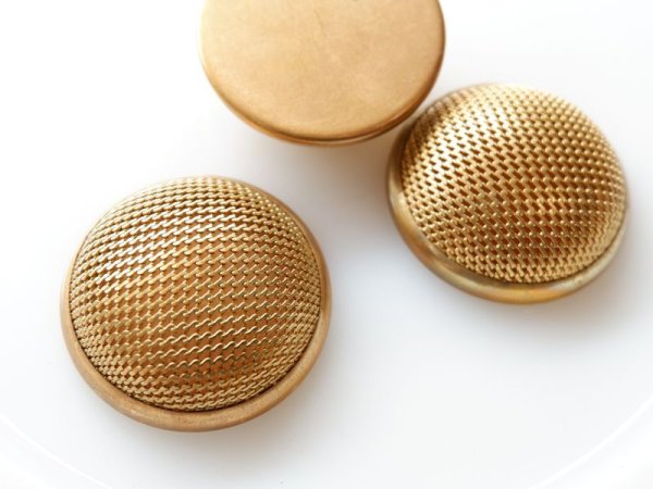 画像3: ヴィンテージUSA真鍮製【メッシュ・ラージカボション38ミリ】1個 (3)