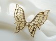 画像2: USA真鍮製 蝶・バタフライ・フィリグリー【フラット・ゴールドメッキ】1個 (2)