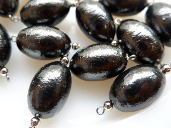 画像3: ドイツヴィンテージのコットンパール　【スチールグレー色】2個　ペーパーマッシュ　　　　　 (3)