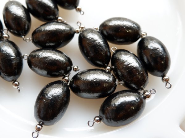 画像2: ドイツヴィンテージのコットンパール　【スチールグレー色】2個　ペーパーマッシュ　　　　　 (2)