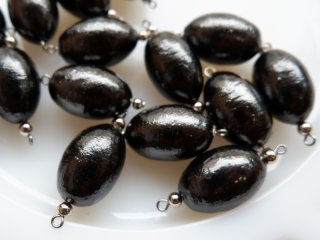 チェコヴィンテージビーズ　パール　ダークグレー　6個　ガラスビーズ　チェコビーズ 15%オフSALE マラソン☆ヴィンテージ 淡水パール 連VT04