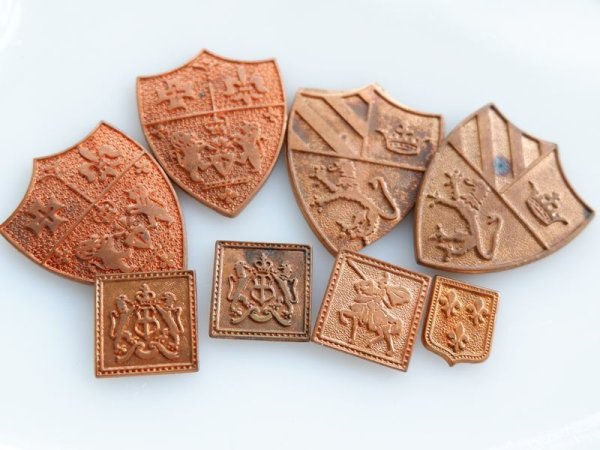 画像2: ヴィンテージ真鍮等パーツ シールド系セット【0513-F】 (2)