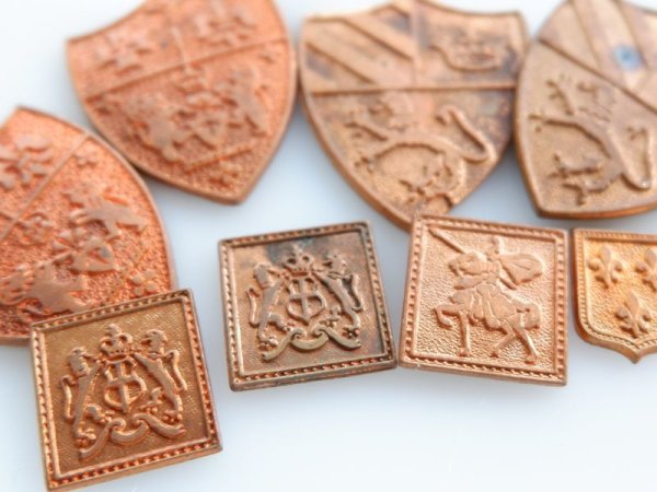 画像3: ヴィンテージ真鍮等パーツ シールド系セット【0513-F】 (3)