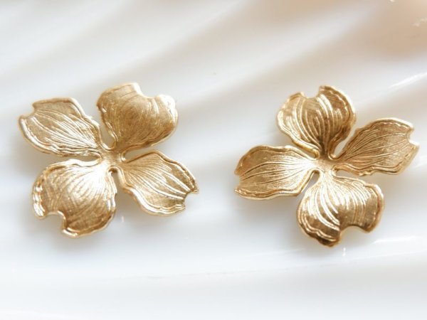 画像3: USA真鍮製　フラワーパーツ【ハナミズキ・小】　2個 (3)