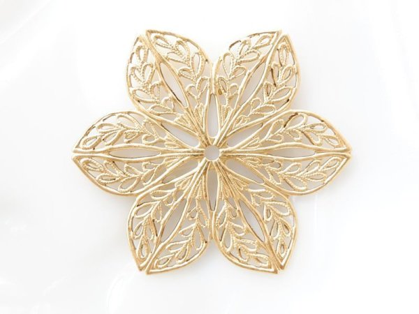 画像2: USA真鍮製　ミリアムハスケルと同じフィリグリー　大き目【Ｇ-1】　1枚 (2)